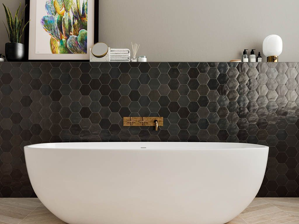 Zellige Hexa Graphite (122087) 10,8х12,4 Глазурованная керамическая плитка
