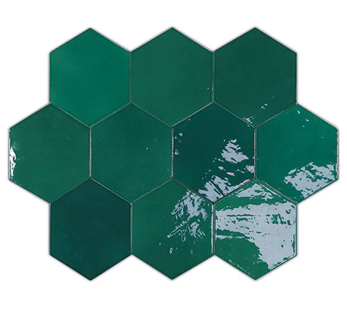 Zellige Hexa Emerald (122086) 10,8х12,4 Глазурованная керамическая плитка