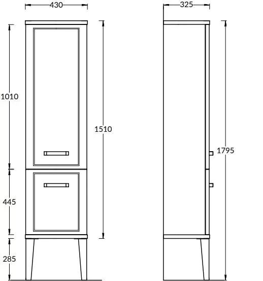 PO.M.150/WHT Пенал Pompei/Помпеи напольный\подвесной 150, белый глянцевый