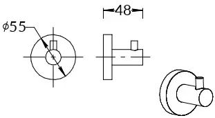 IS.01.KM.BLK.M Крючок Isola/Изола настенный, черный матовый