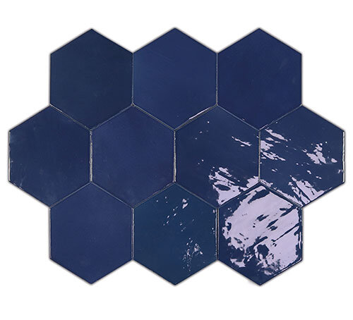 Zellige Hexa Cobalt (122085) 10,8х12,4 Глазурованная керамическая плитка
