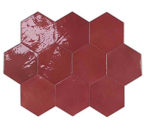 Zellige Hexa Wine (122084) 10,8х12,4 Глазурованная керамическая плитка