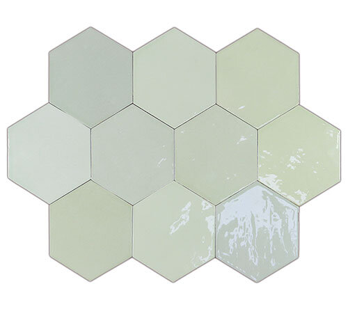 Zellige Hexa Mint (122083) 10,8х12,4 Глазурованная керамическая плитка
