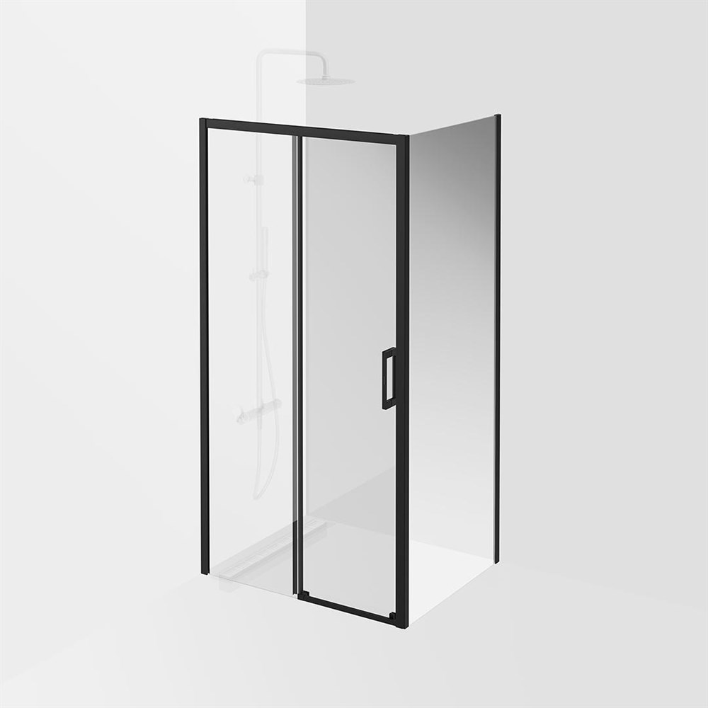 VE.100.SD.BLK.M Душевая дверь Vetro/Ветро, раздвижная, 100х195, матовый черный